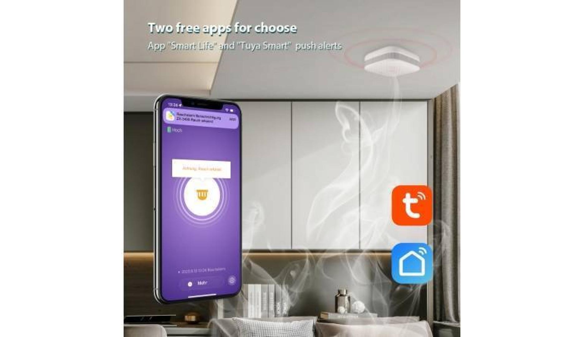 Smart Home WLAN-Rauch- & Hitzemelder schlägt auf dem Smartphone Alarm - News, Bild 